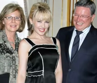 Carol Minogue with her daughter, Kylie Minogue, and husband, Ronald Charles Minogue.